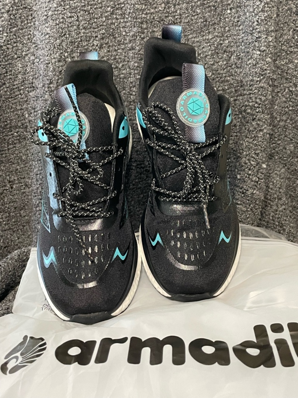 Womens or Men’s Black & Teal Athletic Sneakers